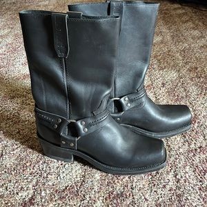 Black leather boots